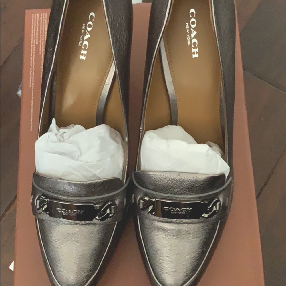 Coach gunmetal high heel